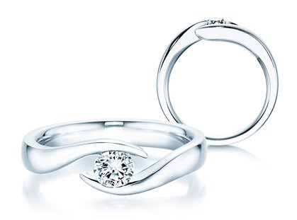 Anillo de compromiso Twist en platino 950/- con diamante 0,30ct H/SI