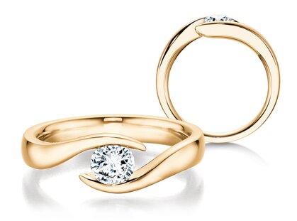 Anillo de compromiso Twist en 18K oro amarillo con diamante 0,40ct G/SI