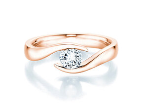 Anillo de compromiso Twist en 18K oro rosa con diamante 0,50ct G/SI