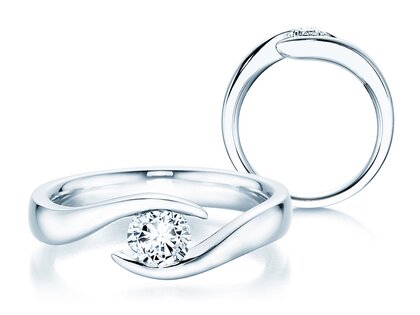 Anillo de compromiso Twist en platino 950/- con diamante 0,50ct G/SI