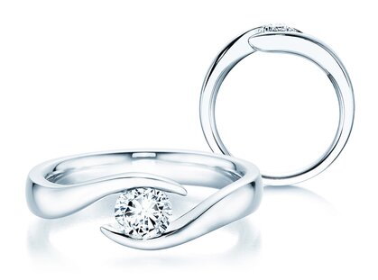 Anillo de compromiso Twist en 14K oro blanco con diamante 0,50ct G/SI