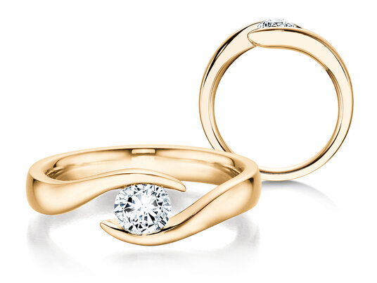 Anillo de compromiso Twist en 9K oro blanco con diamante 1,00ct H/SI