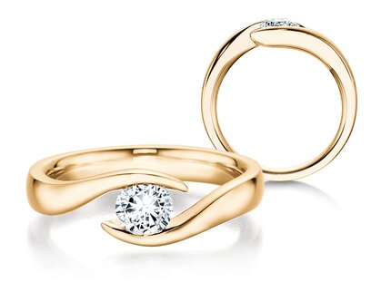 Anillo de compromiso Twist en 14K oro amarillo con diamante 1,00ct H/SI