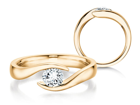 Anillo de compromiso Twist en 9K oro amarillo con diamante 1,00ct H/SI