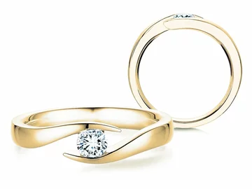 Anillos de compromiso en oro amarillo con