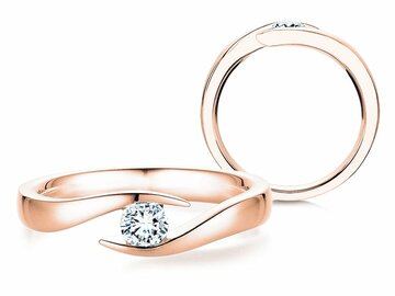 Anillo de compromiso Twist en oro rosa