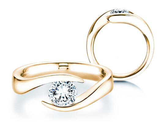Anillo de compromiso Twist en 9K oro blanco con diamante 1,00ct