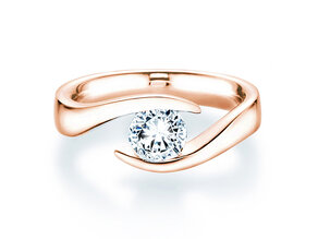 Anillo de compromiso Twist en 9K oro rosa con diamante 1,00ct H/SI