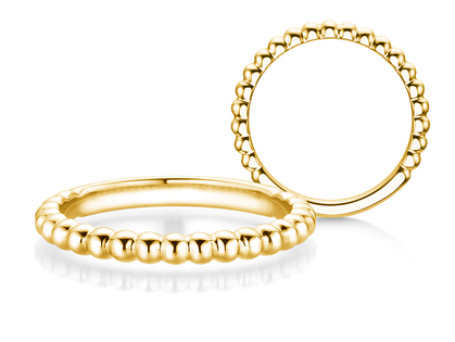 Anillo de compromiso Beads en 14K oro amarillo pulido