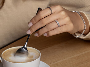 Anillo de compromiso Beads en plata 925/- pulido