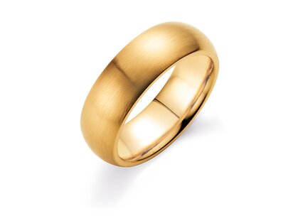Anillo para hombre Classic 6,5mm en 9K oro amarillo mate