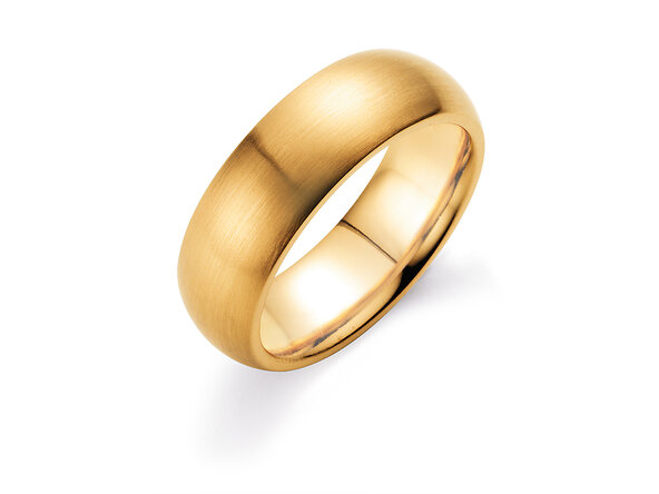 Anillo para hombre Classic 6,5mm en 18K oro amarillo mate
