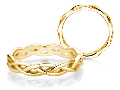 Anillo de compromiso Curve en 14K oro amarillo pulido