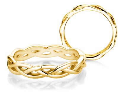 Anillo de compromiso Curve en 14K oro amarillo pulido