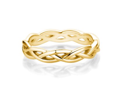 Anillo de compromiso Curve en 14K oro amarillo pulido