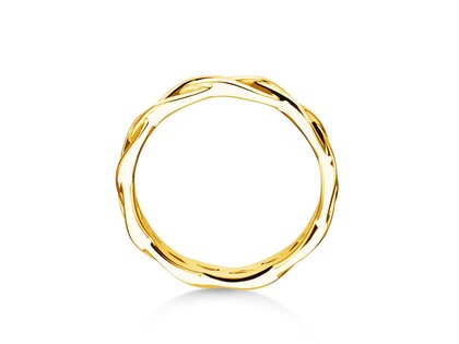 Anillo de compromiso Curve en 14K oro amarillo pulido