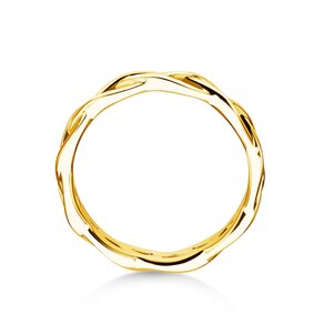 Anillo de compromiso Curve en 14K oro amarillo pulido