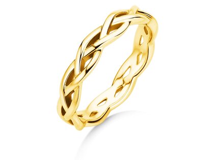 Anillo de compromiso Curve en 14K oro amarillo pulido
