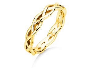 Anillo de compromiso Curve en 14K oro amarillo pulido