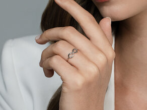 Anillo de compromiso Infinity Air en 14K oro blanco pulido