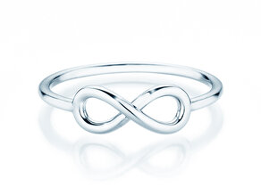 Anillo de compromiso Infinity Air en 14K oro blanco pulido