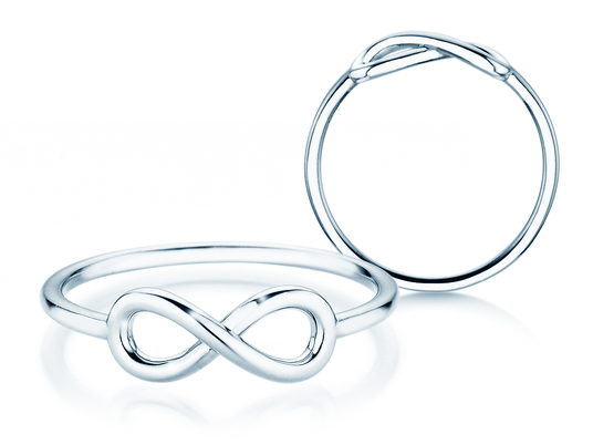 Anillo de compromiso Infinity Air en 14K oro blanco pulido