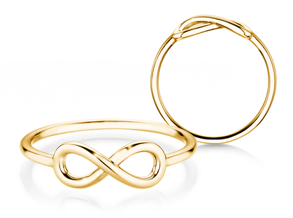 Anillo de compromiso Infinity Air en 9K oro amarillo pulido