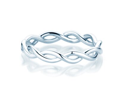 Anillo de compromiso Infinity Curve en plata 925/- pulido