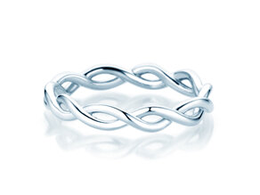 Anillo de compromiso Infinity Curve en plata 925/- pulido