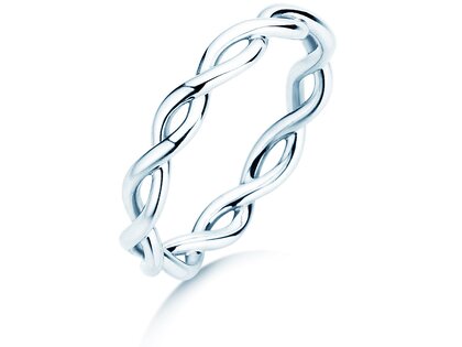 Anillo de compromiso Infinity Curve en plata 925/- pulido