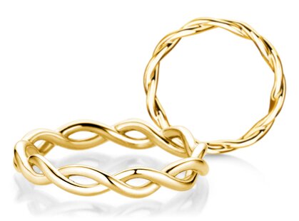 Anillo de compromiso Infinity Curve en 9K oro amarillo pulido