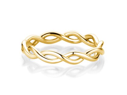 Anillo de compromiso Infinity Curve en 14K oro amarillo pulido