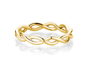 Anillo de compromiso Infinity Curve en 14K oro amarillo pulido