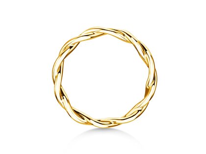 Anillo de compromiso Infinity Curve en 14K oro amarillo pulido