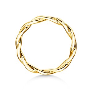 Anillo de compromiso Infinity Curve en 14K oro amarillo pulido