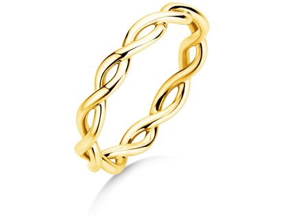Anillo de compromiso Infinity Curve en 14K oro amarillo pulido