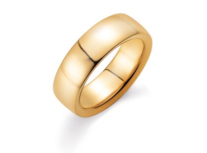 Anillo para hombre Infinity 7mm en 9K oro amarillo pulido