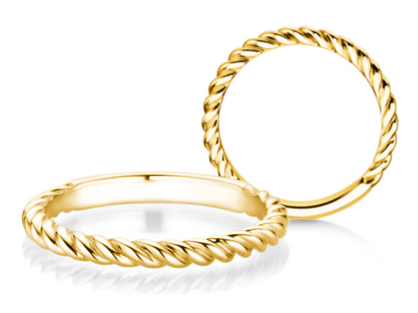 Anillo de compromiso Loop en 14K oro amarillo pulido