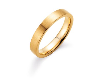 Anillo para hombre Modern 4mm en 14K oro amarillo mate