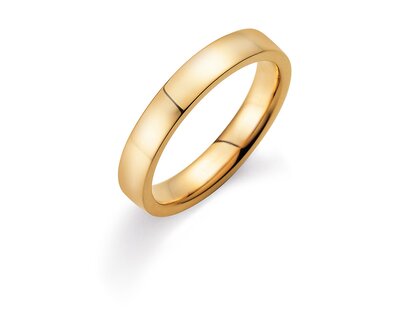 Anillo para hombre Modern 4mm en 18K oro amarillo pulido