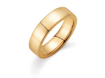 Anillo para hombre Modern 6mm en 14K oro amarillo pulido