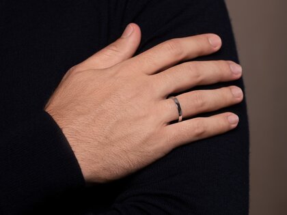 Anillo para hombre Modern 3mm en plata 925/- mate