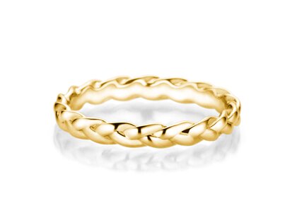 Anillo de compromiso Pony en 14K oro amarillo pulido