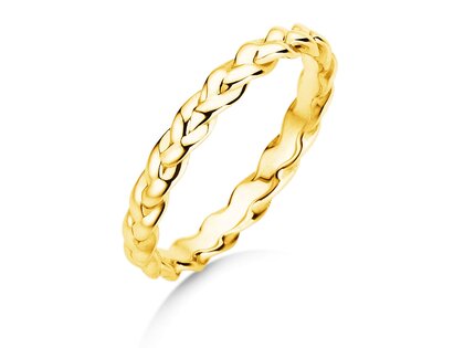Anillo de compromiso Pony en 14K oro amarillo pulido