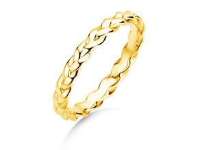 Anillo de compromiso Pony en 14K oro amarillo pulido