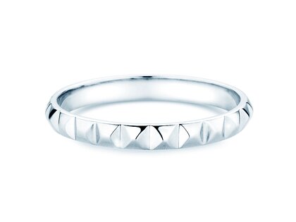 Anillo de compromiso Trinity en 14K oro blanco pulido