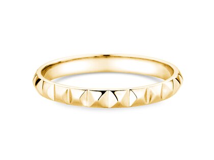 Anillo de compromiso Trinity en 14K oro amarillo pulido