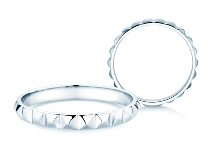 Anillo de compromiso Trinity en 14K oro blanco pulido