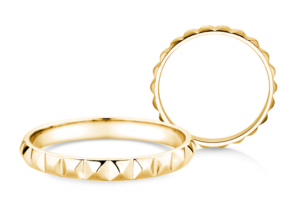 Anillo de compromiso Trinity en 9K oro amarillo pulido